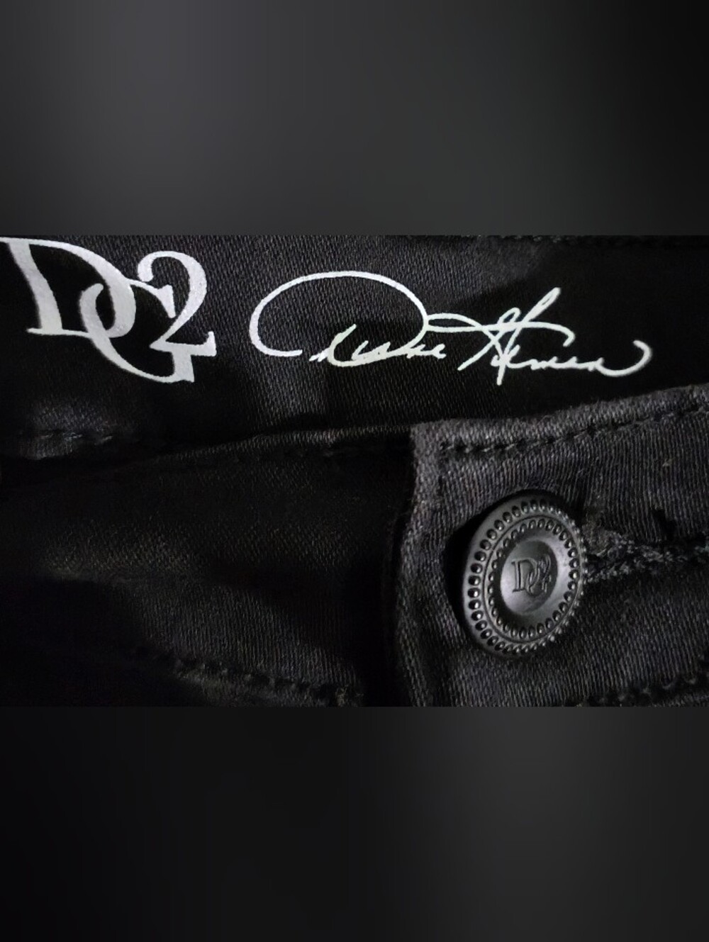 DG2 by Diane Gilman Black Embellished Hem Jeans Size 12 - Picture 2 of 5